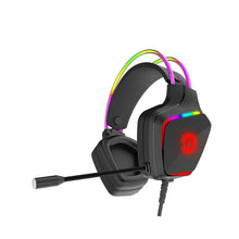 Canyon Darkless GH-9A, RGB aidimams ausin?s with Mikrofonas, Mikrofonas frequency response: 20HZ~20KHZ, ABS+ PU leather, USB*1*3.5MM jack kitukas, 2.0M PVC kabelis, weight:280g, juodas