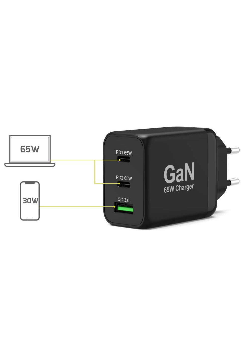 Port Designs 900106-EU mobile device charger Netbook, Laptop, Smartphone, Tablet Black AC Fast charging Indoor