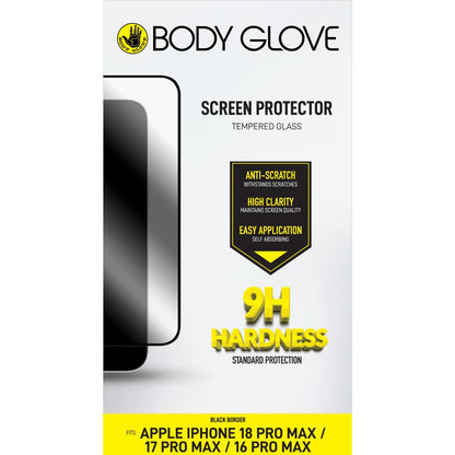 Bodyglove Body Glove Tempered Glass Screen Protector - Apple iPhone 18 pro Max / 17 Pro Max / 16 Pro Max - Black Border