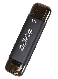 Transcend TS2TESD310C external solid state drive 2 TB USB Type-A to USB Type-C 3.2 Gen 2 (3.1 Gen 2) Black