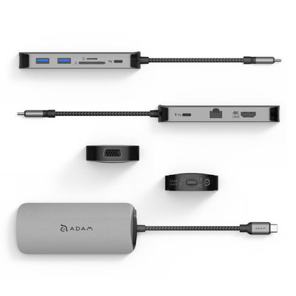 Adam Elements CASA HUB X USB-C 3.1 10-in-1 Port Hub Wired USB 3.2 Gen 2 (3.1 Gen 2) Type-C Grey