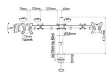 Equip 13"-27" Articulating Dual Monitor Desk Mount Bracket