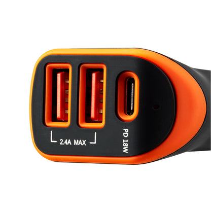 Canyon С-08 Digital camera, GPS, MP3, MP4, Mobile phone, PDA, Portable gaming console, Smartphone, Tablet Black, Orange Cigar lighter Auto