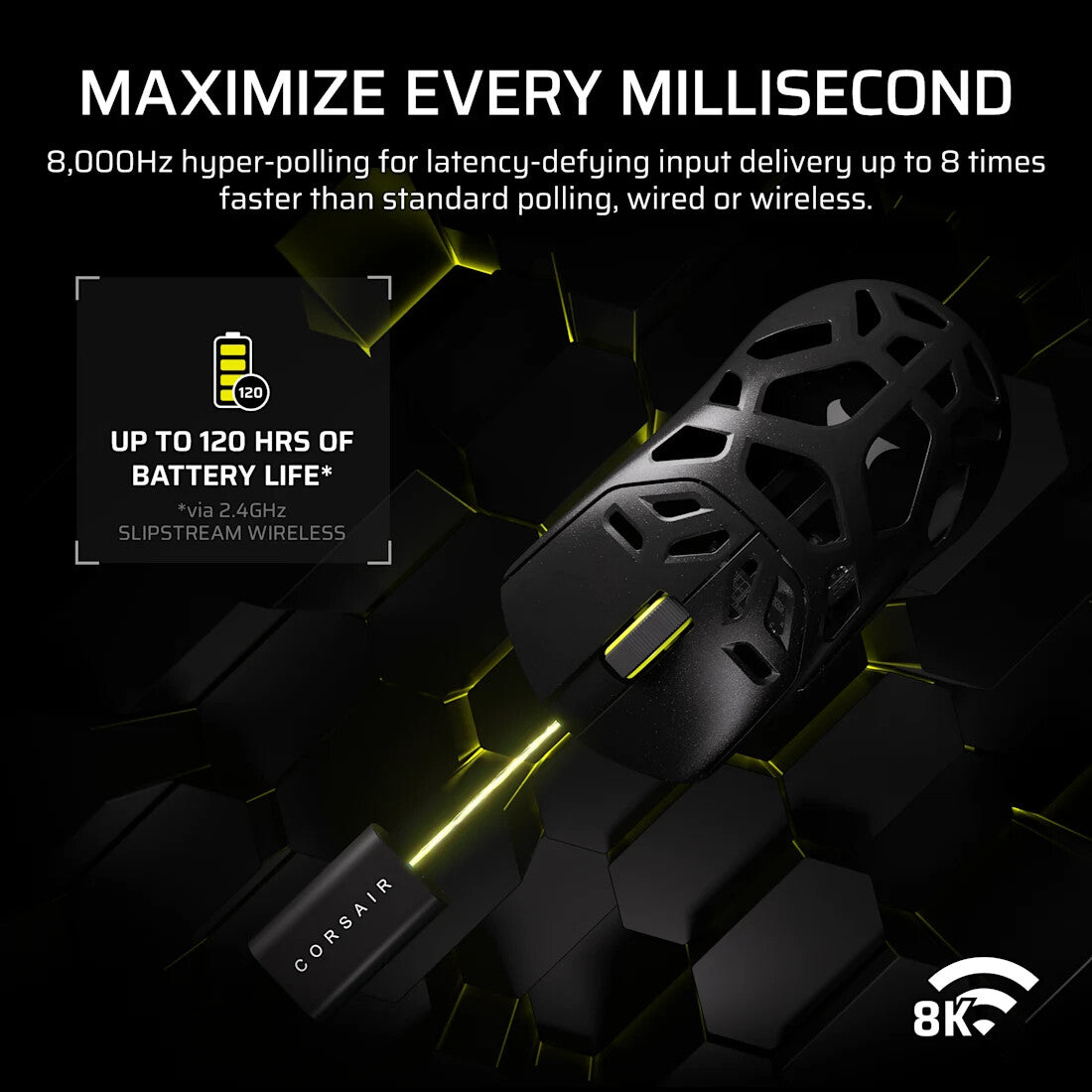 Corsair SABRE v2 PRO mouse Gaming Right-hand Bluetooth + USB Type-C Optical 33000 DPI