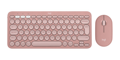 Logitech 920-012241 keyboard Mouse included Universal RF Wireless + Bluetooth QWERTY US International Pink