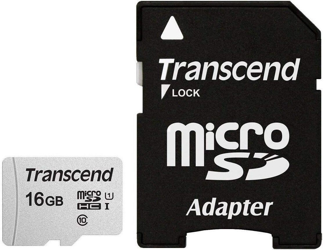 Transcend microSD Card SDHC 300S 16GB with Adapter
