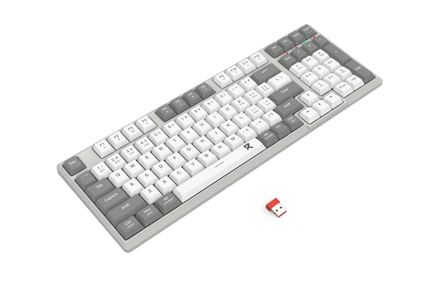 REDRAGON BK-7111 keyboard RF Wireless + Bluetooth Grey, White