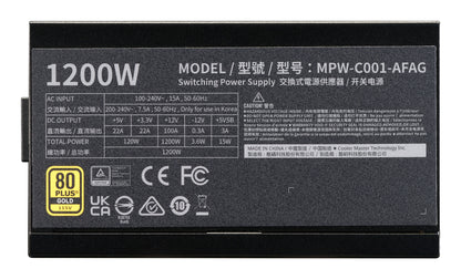Cooler Master Elite Gold 1200 power supply unit 1200 W 24-pin ATX ATX Black