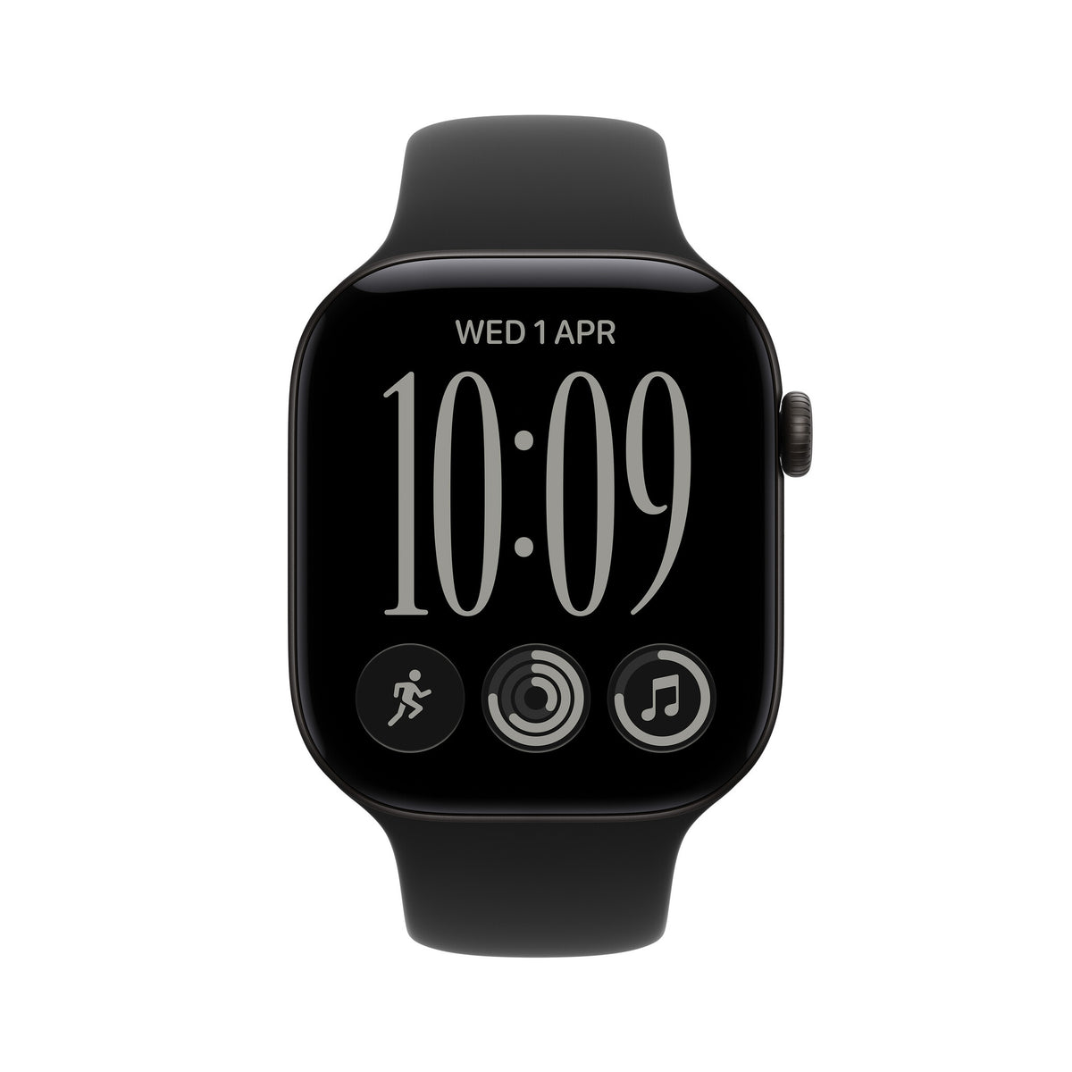 Apple Watch Series 12 GPS + Cellular 42mm Black Aluminium Case with Black Sport Band - M/L