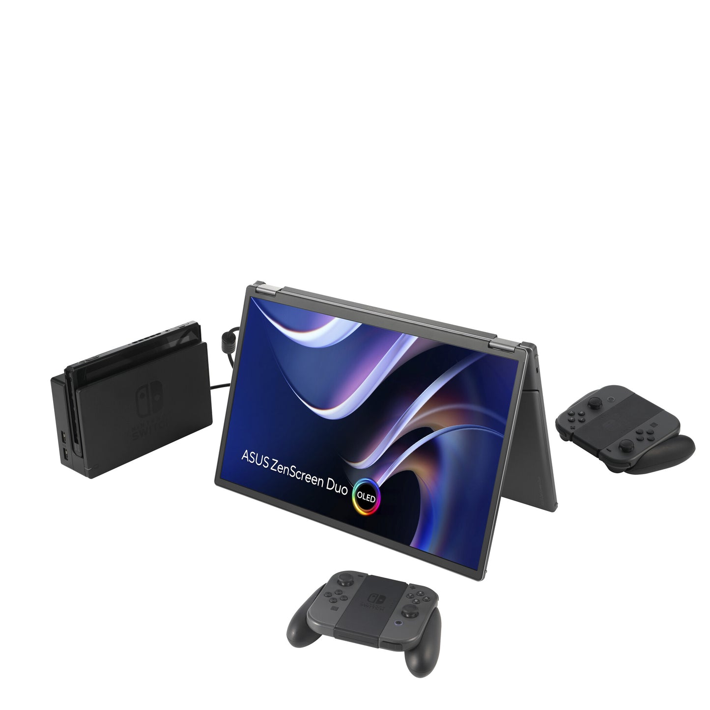ASUS ZenScreen Duo OLED MQ149CD computer monitor 35.6 cm (14") 1920 x 1200 pixels WUXGA Silver