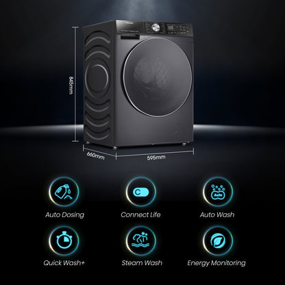 Hisense WF5S1245BB washing machine Front-load 12 kg 1400 RPM Black