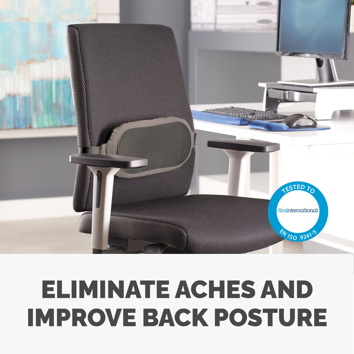 Fellowes I-Spire Series Black, Grey Seat & Back cushion