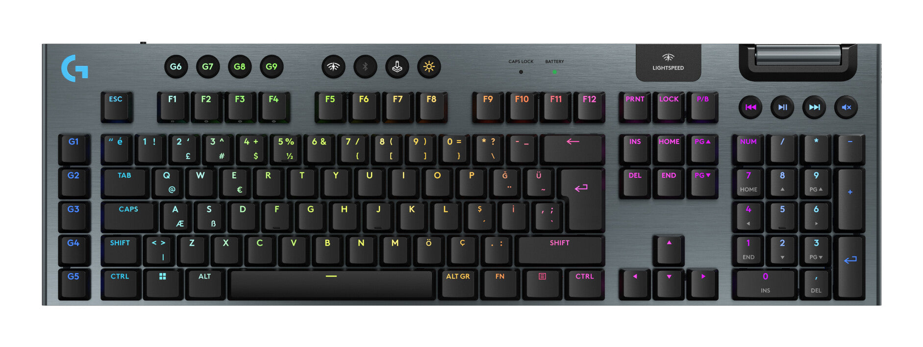 Logitech G G915 X Lightspeed keyboard Gaming USB + RF Wireless + Bluetooth QWERTY US International Black