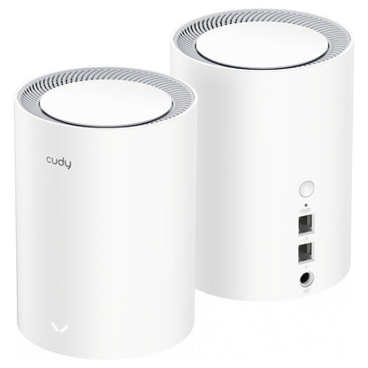 Cudy M3000(2-PACK) V2.0 mesh wi-fi system Dual-band (2.4 GHz / 5 GHz) Wi-Fi 6 (802.11ax) White Internal