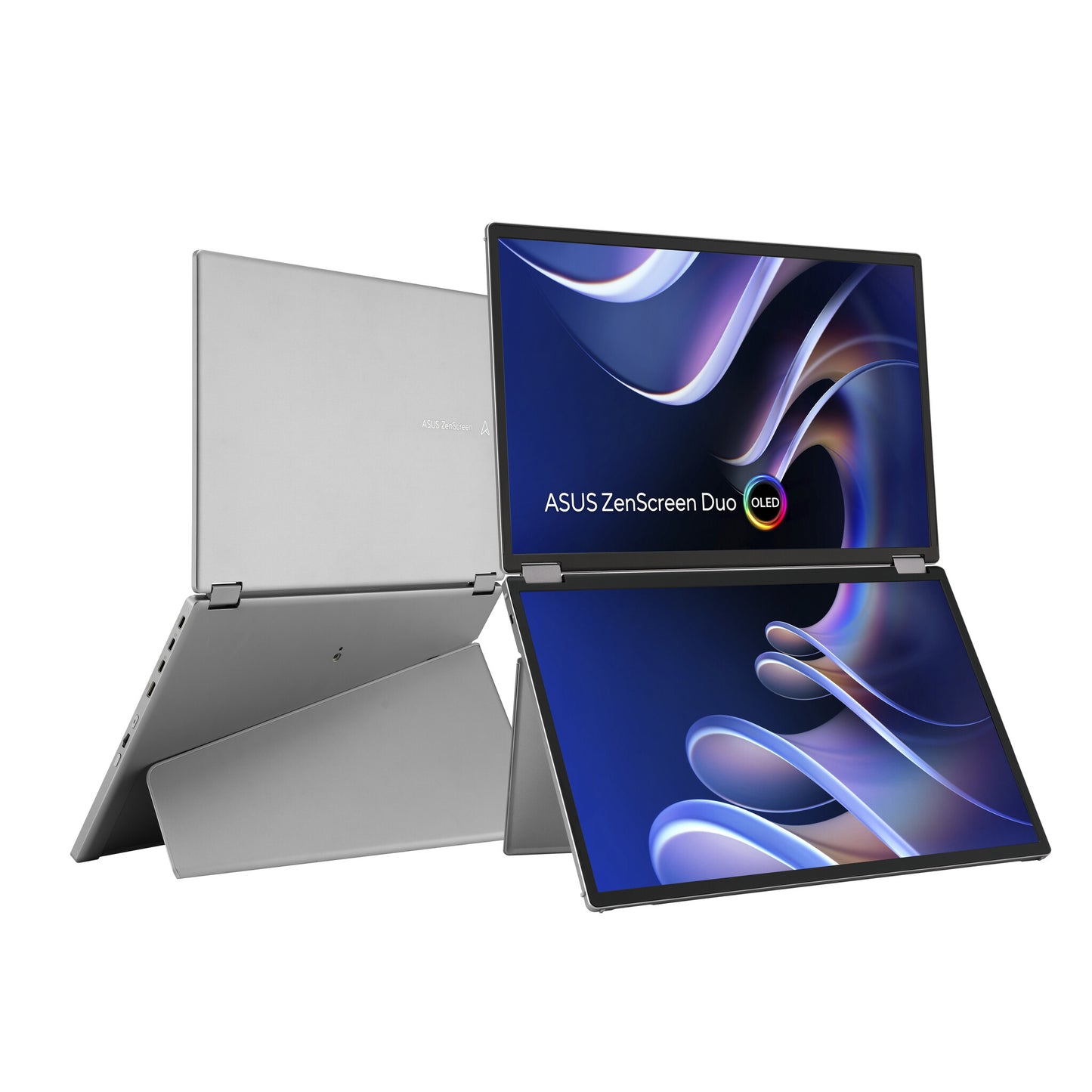 ASUS ZenScreen Duo OLED MQ149CD computer monitor 35.6 cm (14") 1920 x 1200 pixels WUXGA Silver