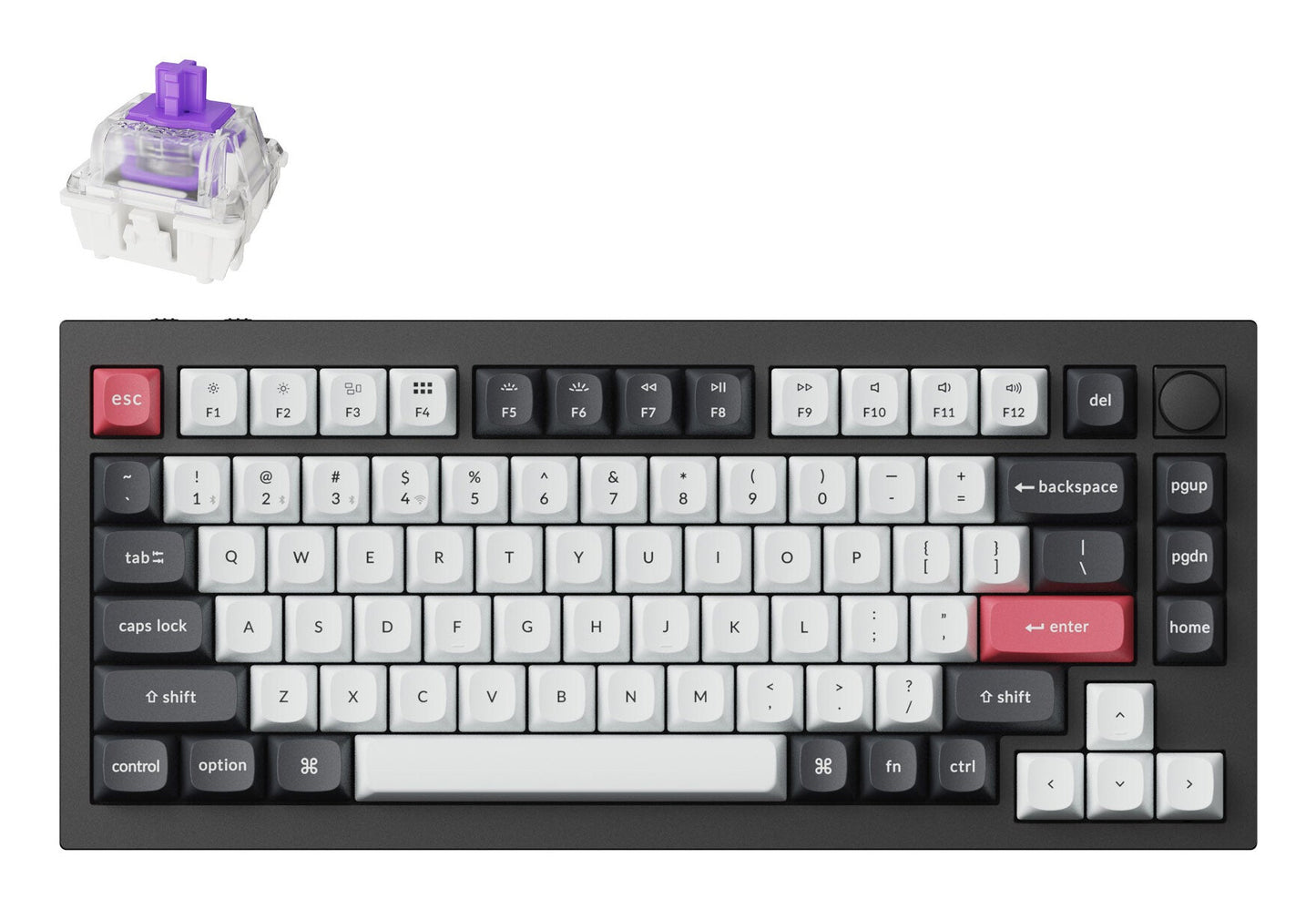 Keychron Q1 HE keyboard Universal USB + RF Wireless + Bluetooth Black, Grey