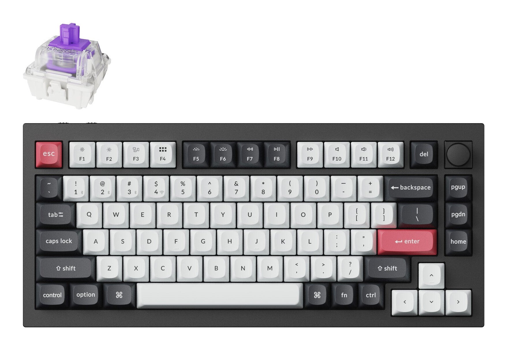 Keychron Q1 HE keyboard Universal USB + RF Wireless + Bluetooth Black, Grey