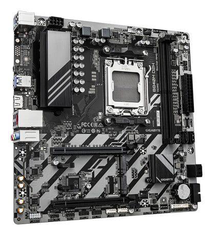 GIGABYTE B840M D2H Motherboard - AMD Ryzen 9000 CPUs, 5+2+2 Phases VRM, up to 7600MHz DDR5, 1xPCIe 4.0 + 1xPCIe 3.0 M.2, 2.5GbE LAN, USB 3.2 Gen 1