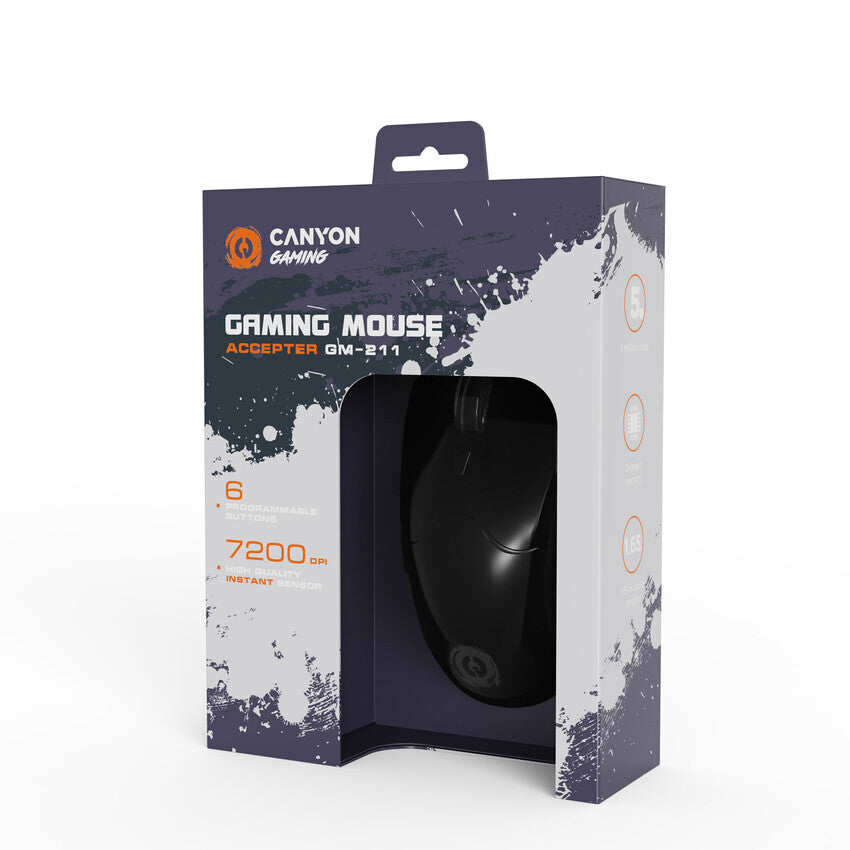 Canyon Gaming Maus Accepter RGB Backlight 6 Tasten black retail - Maus mouse