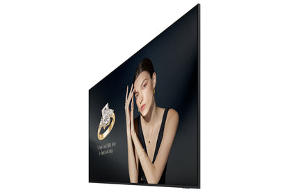 Samsung 115 Professional Display - Ultra-slim design  Resolution: 3840 x 2160  UHD  24/7 Usage  1000nit Brightness  Build-in Speakers  Haze 25%  16GB SSD  Wi-Fi & BT  SoC Media Player: SSSP 10  Portrait & Landscape  Auto Level  Samsung KNOX security  3 Ye
