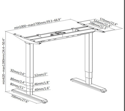 Equip ERGO Electric Sit-Stand Desk Frame, Dual Motor, Grey