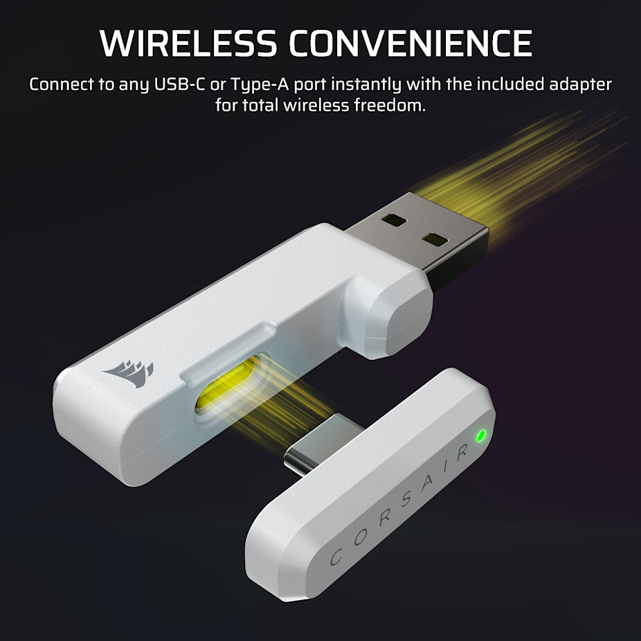 Corsair HS35 v3 Headset Wired & Wireless Head-band Gaming Bluetooth White