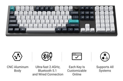Keychron Q6 Max keyboard Universal USB + RF Wireless + Bluetooth QWERTY Black