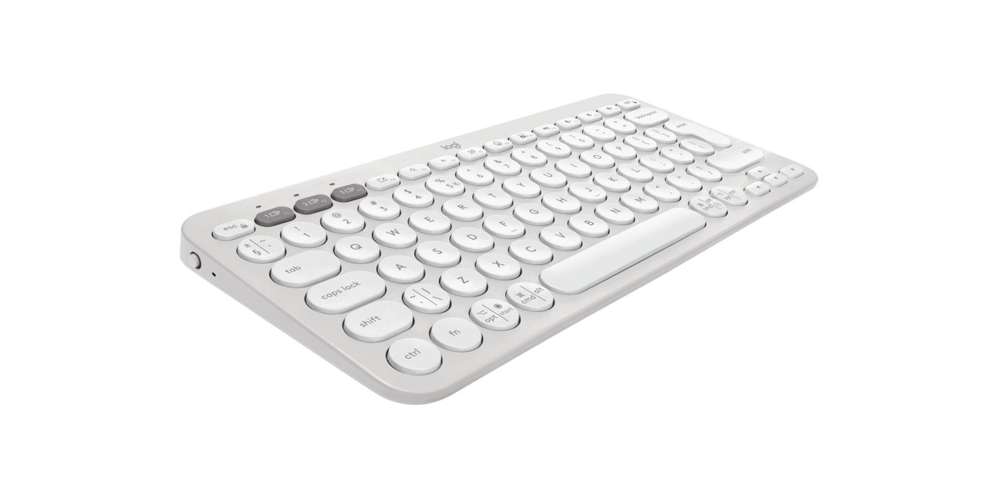 Logitech 920-012240 keyboard Mouse included Universal RF Wireless + Bluetooth QWERTY US International White