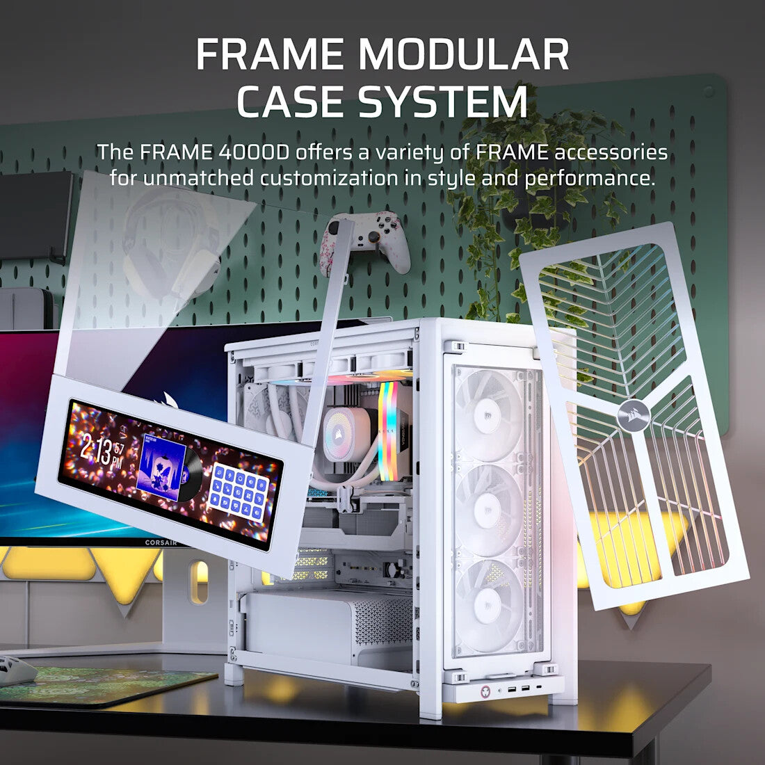 Corsair FRAME 4000D WOOD RS Midi Tower Wood, White