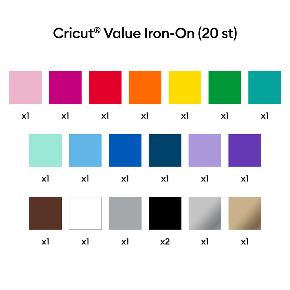 Cricut 2010898 heat transfer vinyl Heat transfer vinyl sheet Smooth heat transfer vinyl 20 sheets