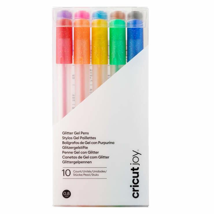 Cricut Joy Glitter Capped gel pen Black, Brown, Green, Light Blue, Orange, Purple, Red, Yellow 10 pc(s)