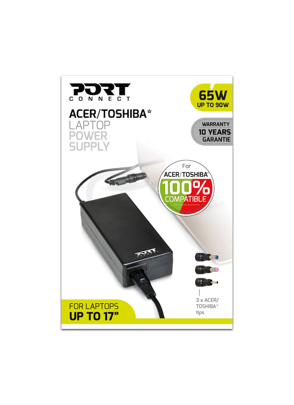 Port Designs 900093-ACTO power adapter/inverter Indoor 65 W Black