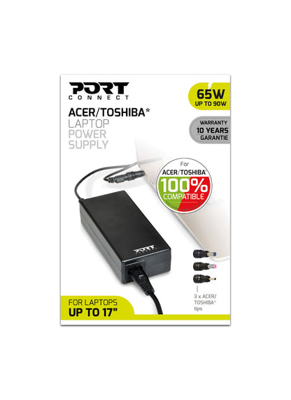 Port Designs 900093-ACTO power adapter/inverter Indoor 65 W Black