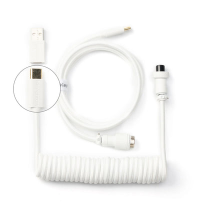 Keychron Coiled Aviator USB cable 1.36 m USB C 2 x USB C White