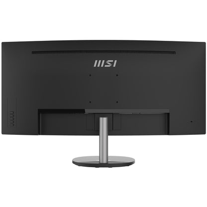 MSI Pro MP341CQ 34 Inch Curved Monitor, 1500R, UWQHD (3440 x 1440), 21:9, 100Hz, VA, 4ms, HDMI, VGA, Built-in Speakers, Anti-Glare, Anti-Flicker, Less Blue light, TÜV Certified, VESA, Kensington, Black