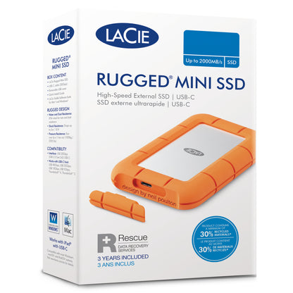 LaCie Rugged Mini external hard drive 5 TB 3.2 Gen 1 (3.1 Gen 1) Orange