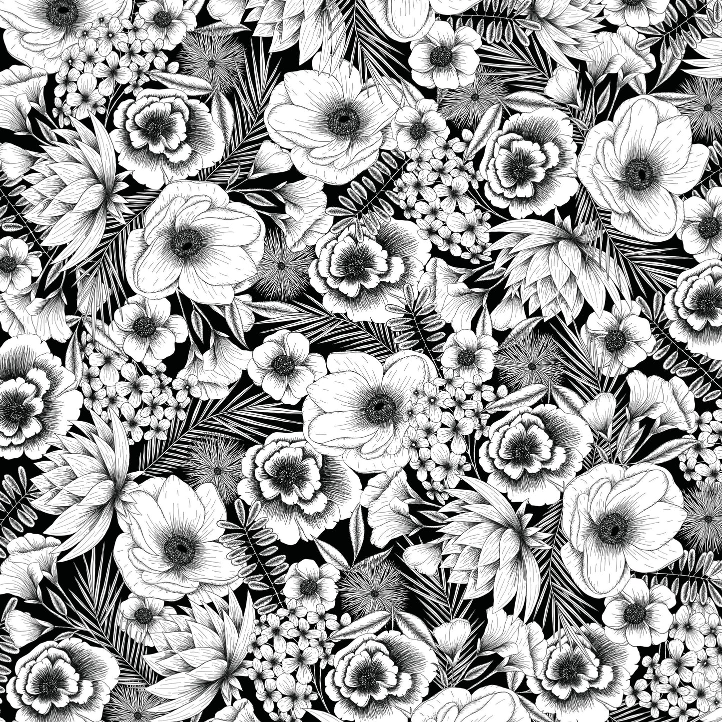 Cricut Infusible Ink Transfer Sheet Patterns, Black Botanicals