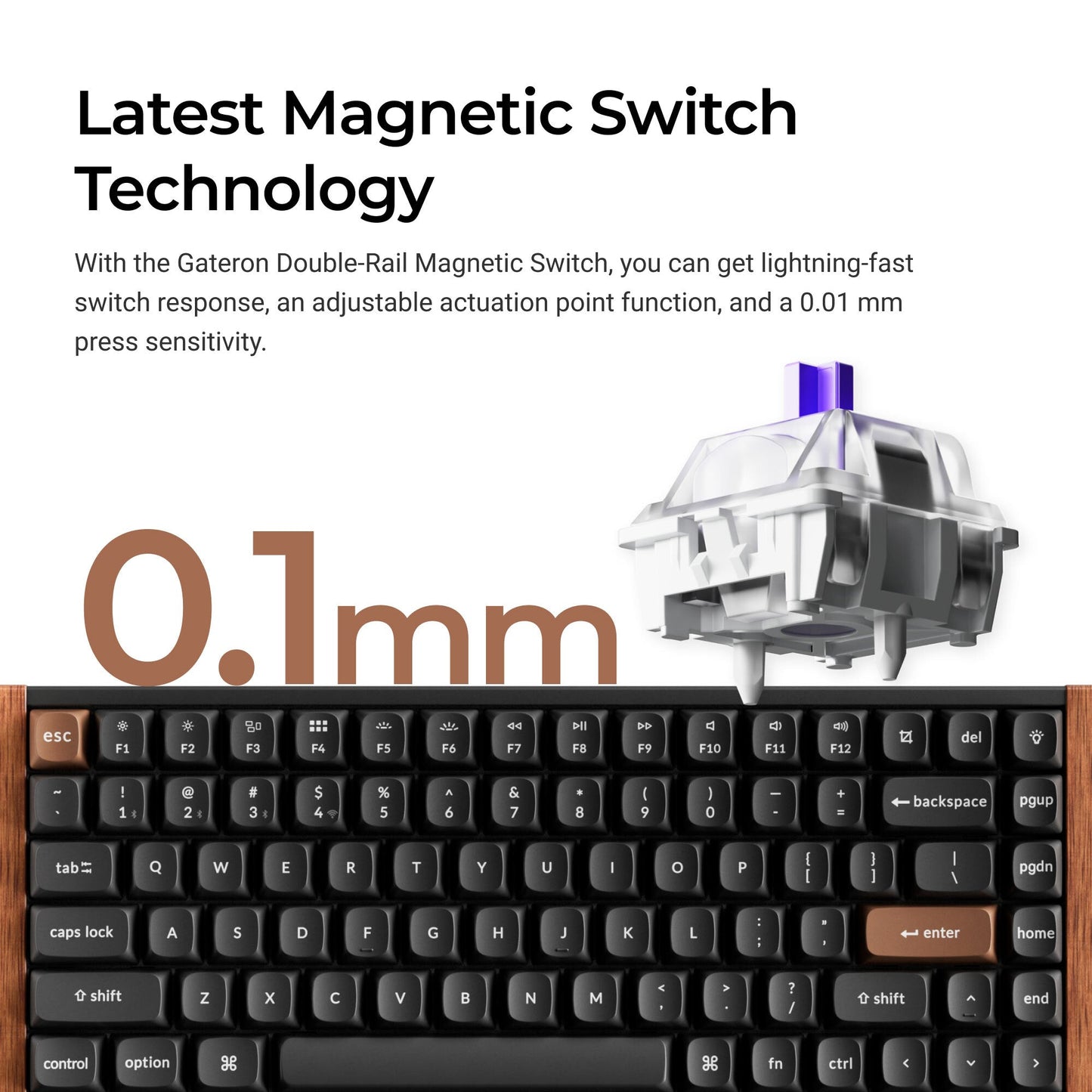 Keychron K2 HE keyboard Gaming USB + RF Wireless + Bluetooth QWERTY English Black