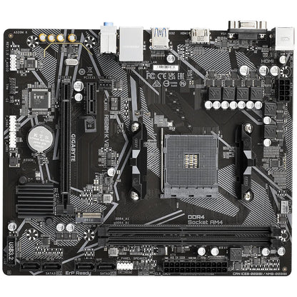 GIGABYTE A520M K V2 Motherboard - Supports AMD Ryzen 5000 Series AM4 CPUs, up to 5100MHz DDR4 (OC), PCIe Gen3 x4 M.2, GbE LAN, USB 3.2 Gen 1