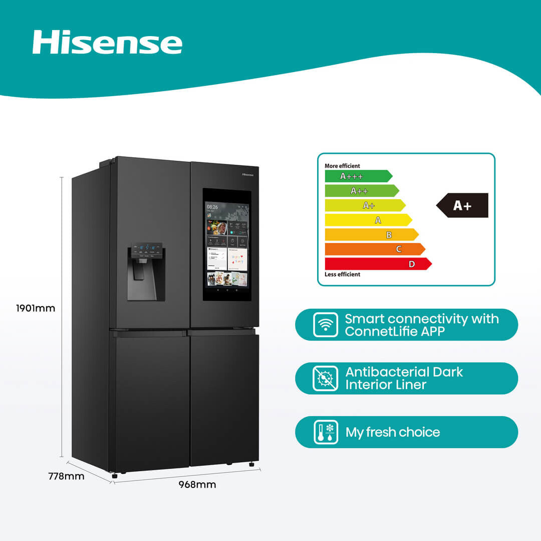 Hisense H750FSB-IDS side-by-side refrigerator Freestanding Black