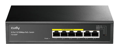 Cudy FS1006P network switch Unmanaged Fast Ethernet (10/100) Power over Ethernet (PoE) Black