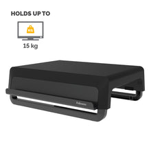 Fellowes Computer Monitor Stand with 3 Height Adjustments - Breyta Monitor Riser with Cable Management - Ergonomic Adjustable Monitor Stand for Computers - Max Weight 15KG - Black