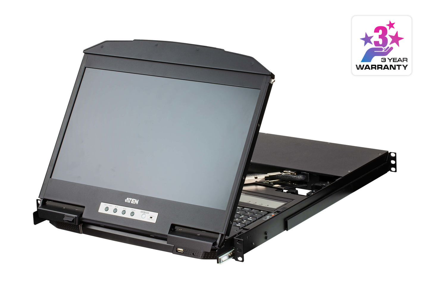 ATEN 4-Port USB HDMI Multi-View Dual Rail WideScreen LCD KVM Switch