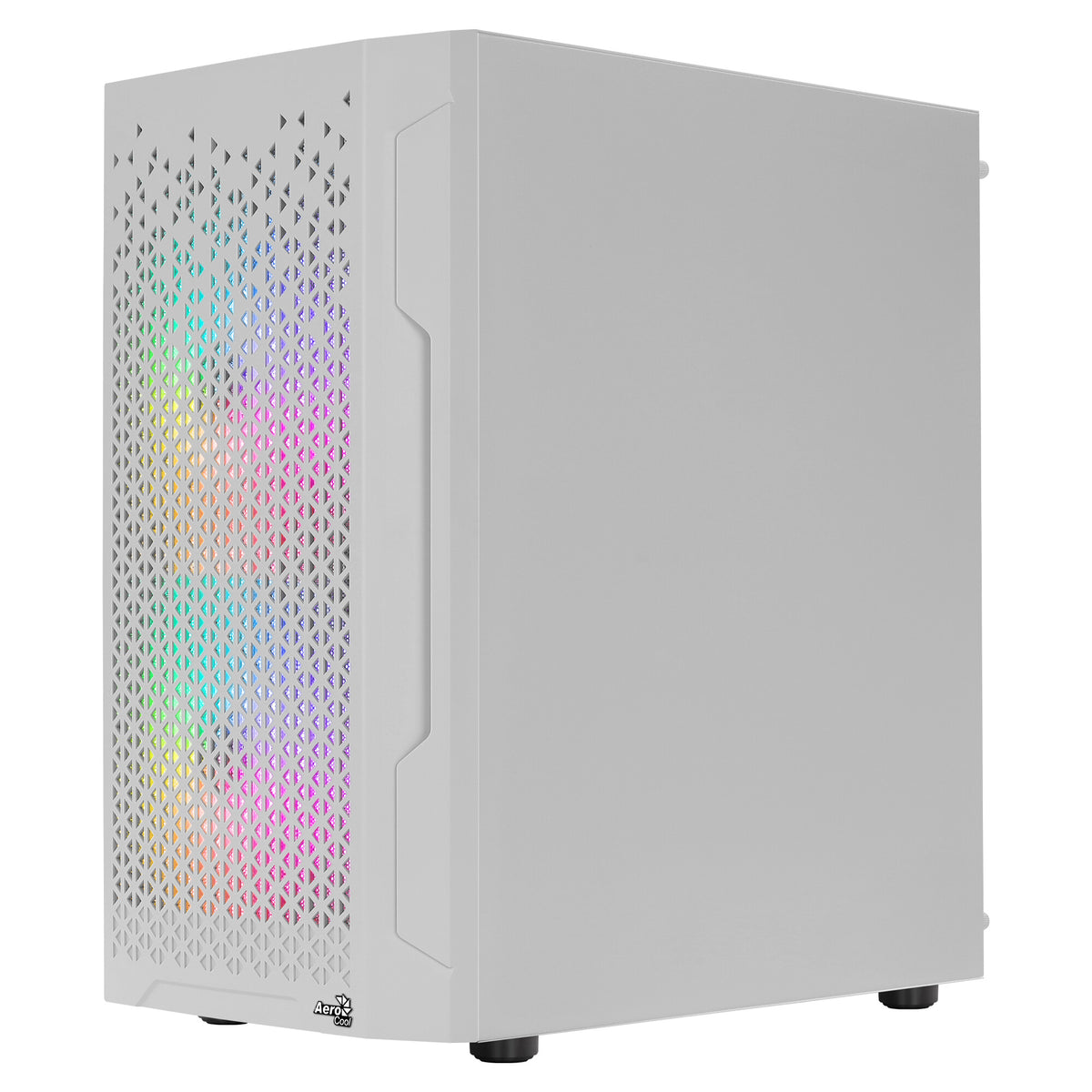 Aerocool TRINITYMINIWHV3 Micro ATX Gaming Case Tempered Glass 3xFans RGB White