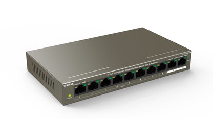 Tenda TEF1110P-8-102W network switch Unmanaged Fast Ethernet (10/100) Power over Ethernet (PoE) Grey