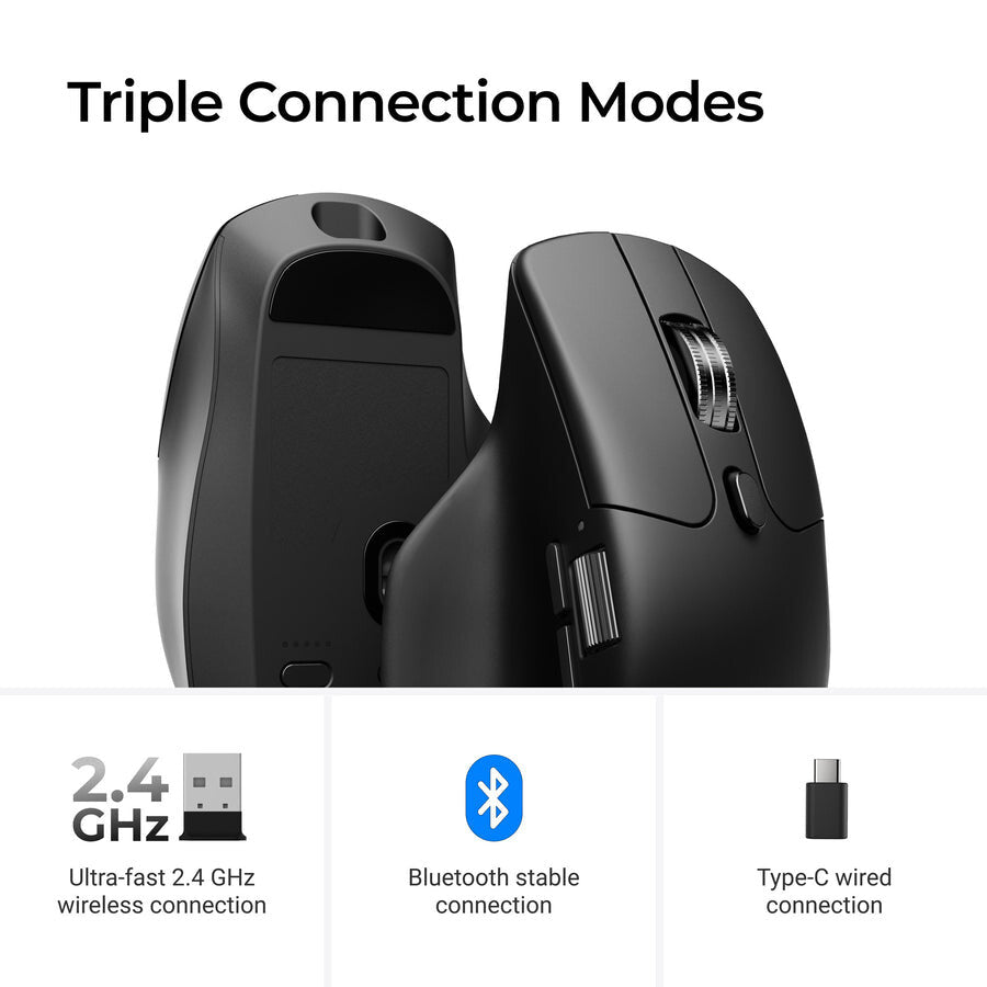 Keychron M6 mouse Universal Right-hand RF Wireless + Bluetooth + USB Type-C Optical 30000 DPI