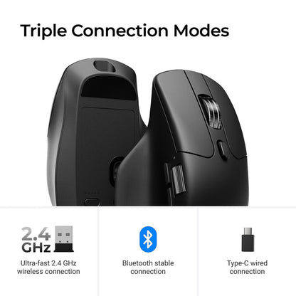 Keychron M6 mouse Universal Right-hand RF Wireless + Bluetooth + USB Type-C Optical 30000 DPI