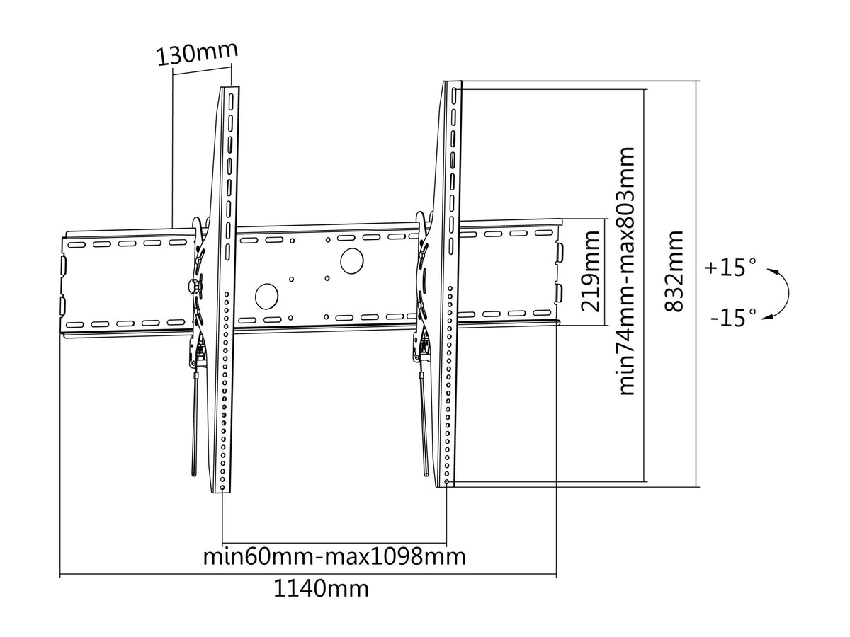 Equip 60"-100" Tilt Curved TV Wall Mount Bracket