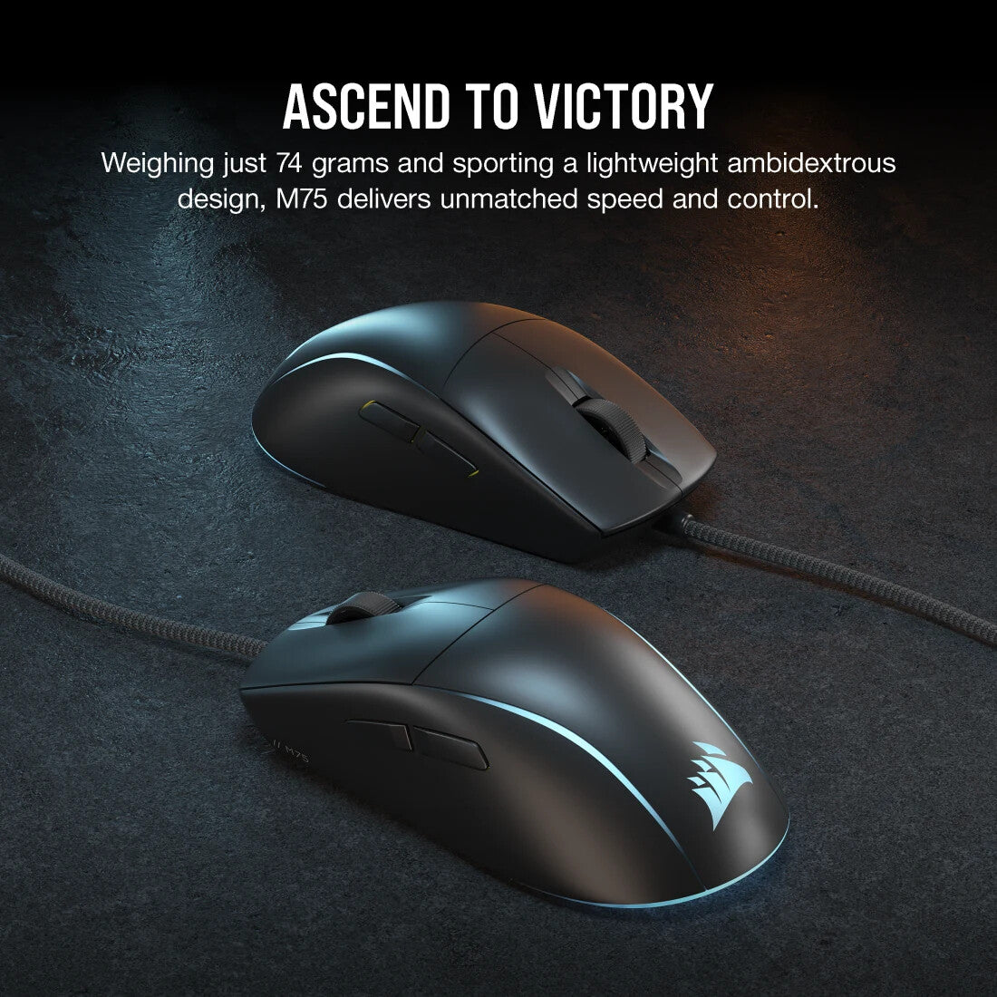 Corsair M75 mouse Gaming Ambidextrous USB Type-A Optical 26000 DPI