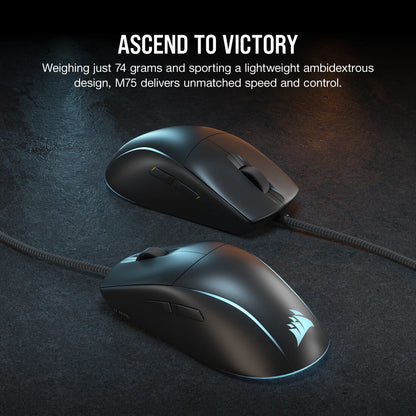 Corsair M75 mouse Gaming Ambidextrous USB Type-A Optical 26000 DPI